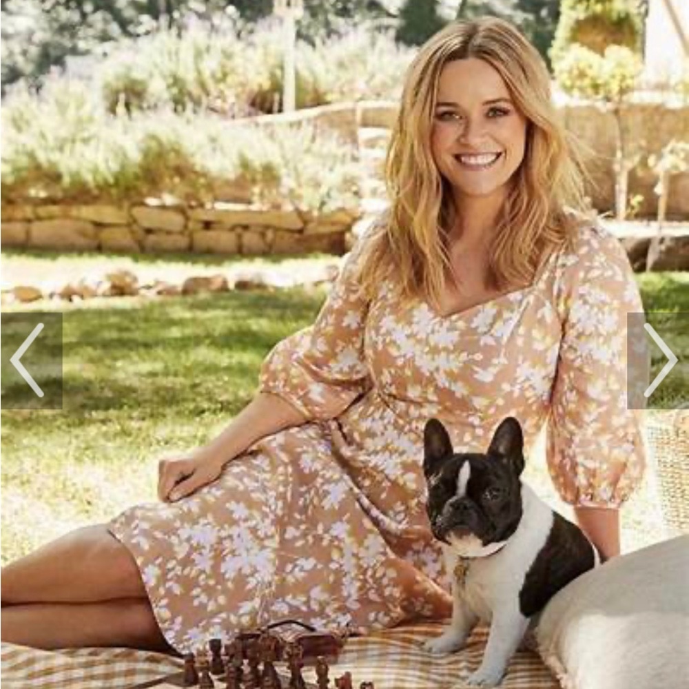 Draper James Shadow Floral June Dress in Yellow Size 0